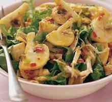 Cooking salata sa šampinjonima i piletinom, i sir, kao i druge opcije za jela s peradi