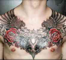 Muška tetovažu na prsne kosti: razne stilove i opcije slike