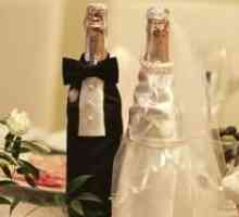 Originalni ukras boca šampanjca za vjenčanje.