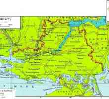 Ukrajina, Kherson regija: karti područja. Ostatak u azurno
