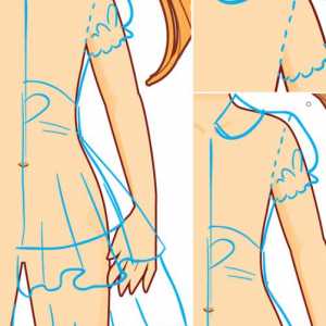 Kako nacrtati olovkom haljinu u fazama: složenost odjeće sliku