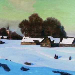 Painting "Winter Evening" Krymov: opis, sastav slike