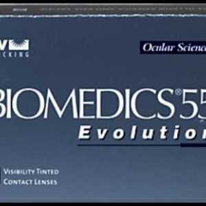 Kontaktne leće Biomedics 55 Evolution. Specifikacije, uputstva za upotrebu, stvarna