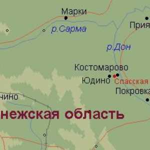 Kostomarovo, Voronjež regija. Karta Voronjež regija