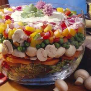 Salata sa šampinjonima, "koš", i druge popularne recepata