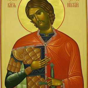 St. Alexander Nevsky. Ikona Aleksandra Nevskog. Rukom pisane pravoslavne ikone